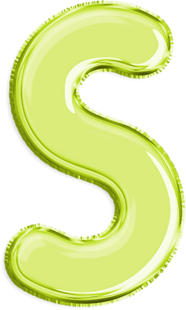 Metallic Foil Yellow Green Letter S Balloon