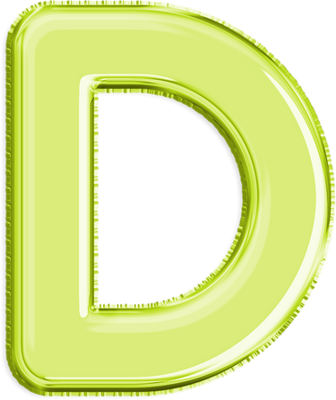 Metallic Foil Yellow Green Letter D Balloon